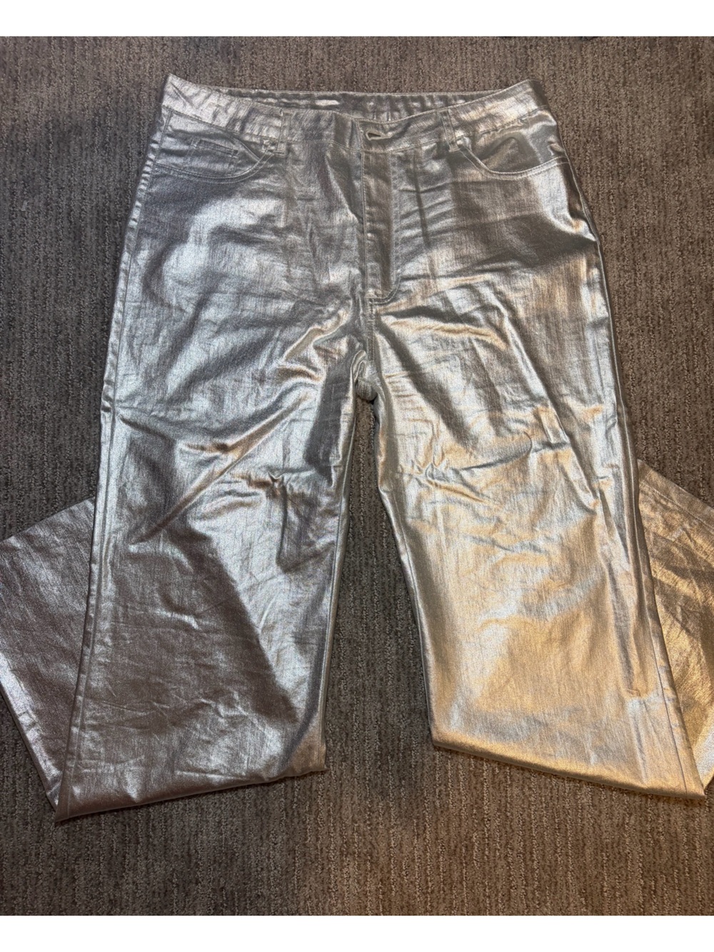 Fashion Nova Metallic Silver Kids Leggings